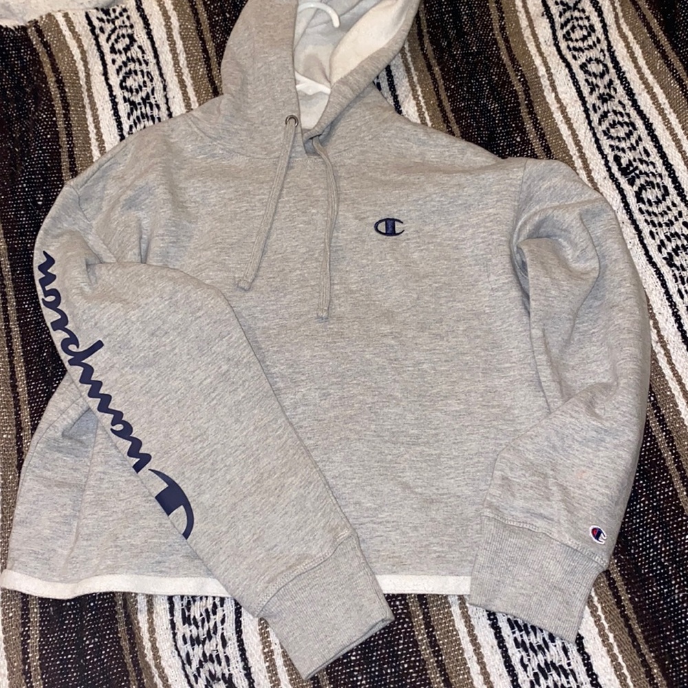 Cropped Grey Champion Hoodie